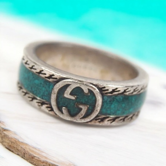 GUCCI 925 Silver Interlocking G Ring- Size 5 1/4🔥😍 - Picture 1 of 15